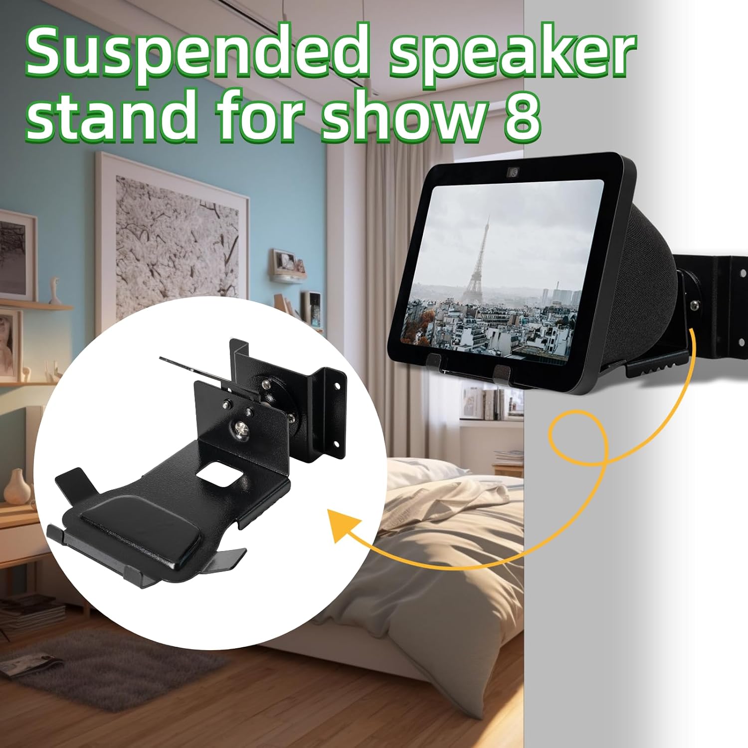 Detalle de Sh0w 8 3rd Gen Wall Mount Bracket by Shinar — 360° Swivel, 50° Tilt, Rubberised Mounting