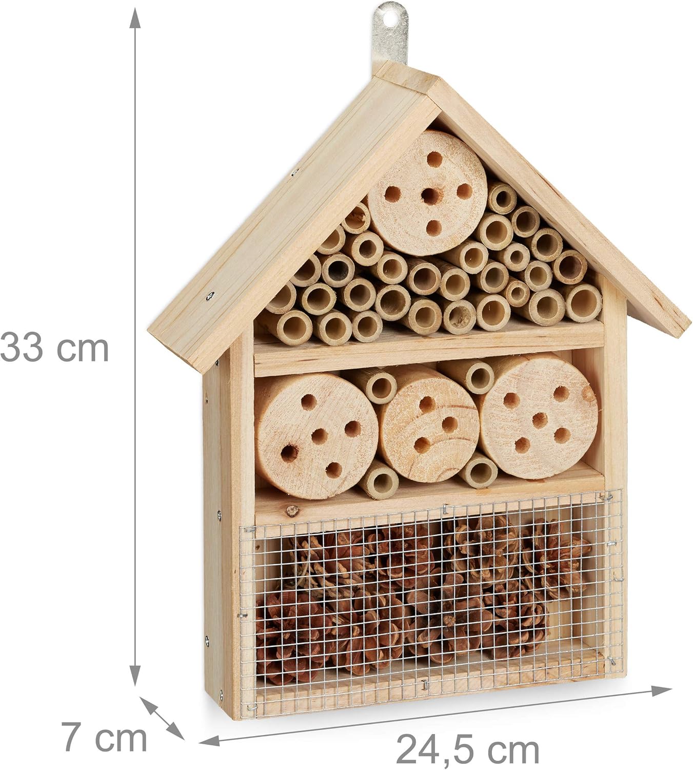 Thumbnail 3 de Relaxdays Insect Hotel Assembly Kit (DIY) for Bugs, Bees & Lacewings, 33 x 24.5 x 7 cm