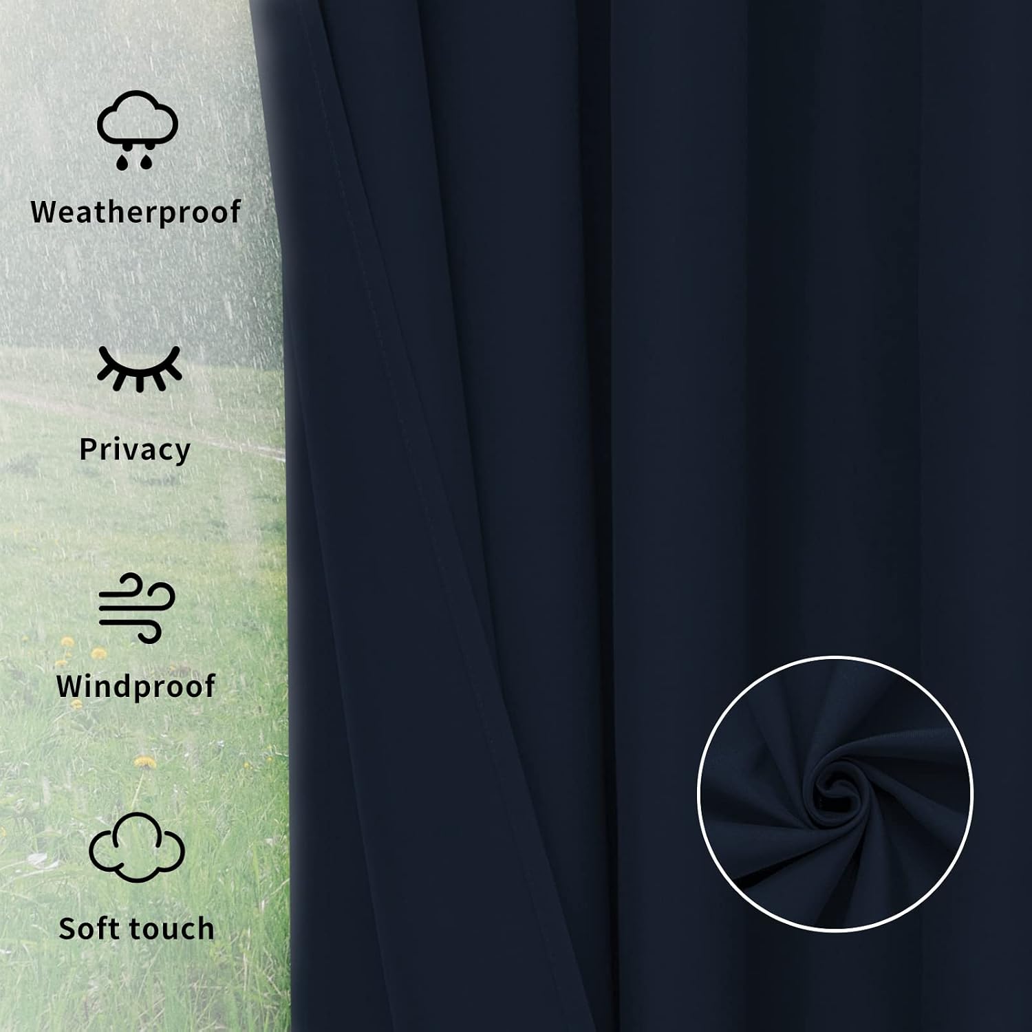 Detalle de Easy-Going Outdoor Curtain, 54 x 120 Inches