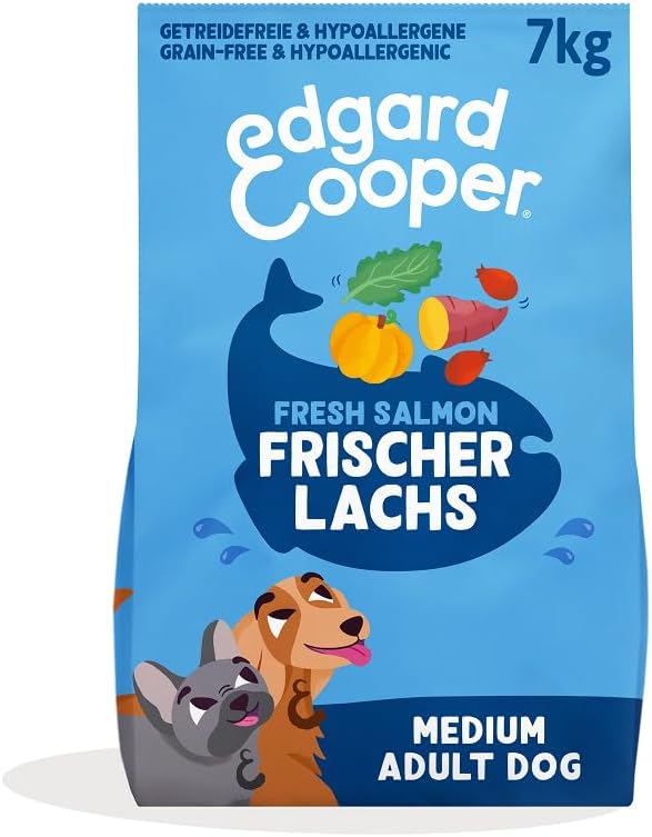 Imagen de Edgard & Cooper Hundefutter trocken Medium Adult mit frischem Lachs, 7 kg – hypoallergene Rezeptur ohne Fischmehl en OfertitasTOP