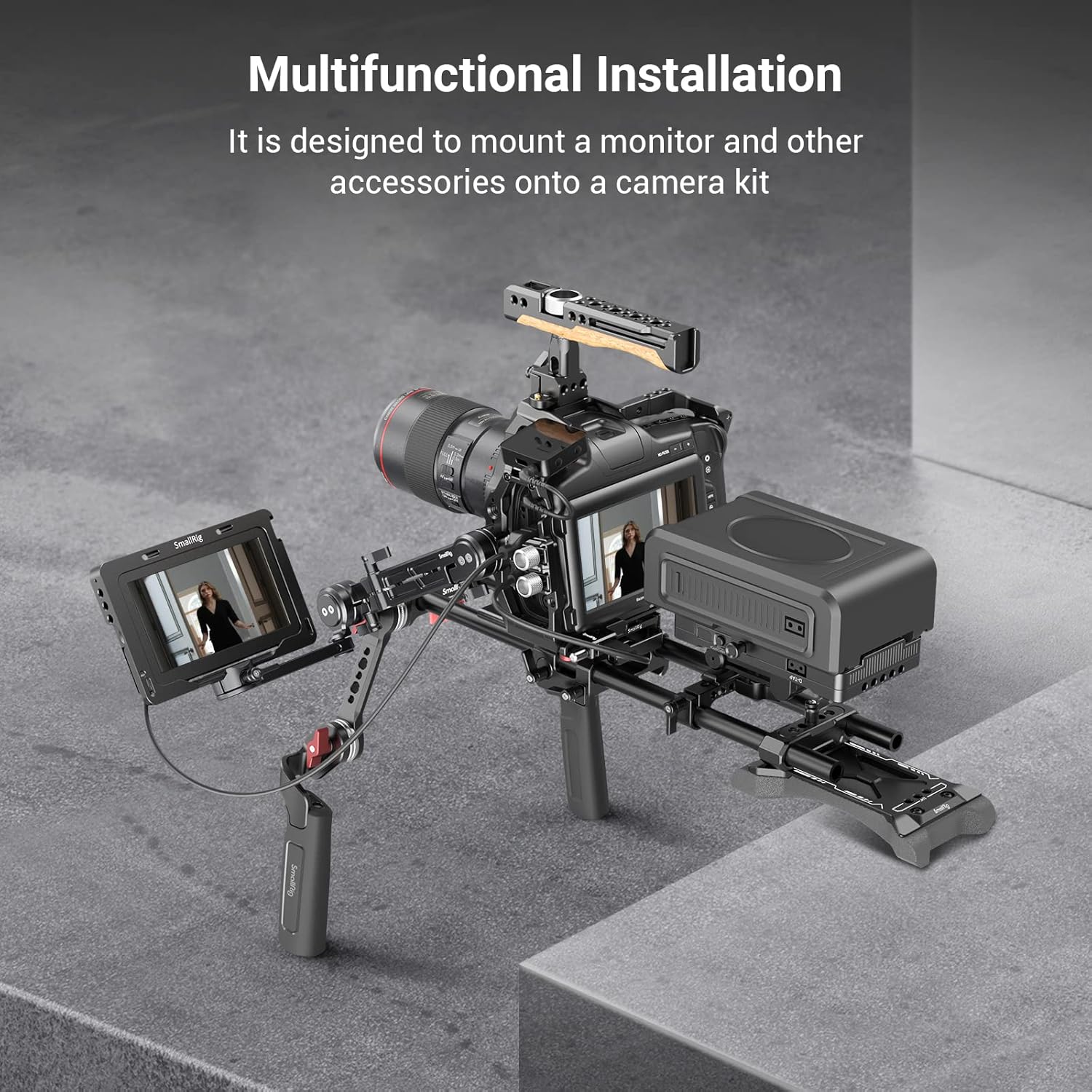 Detalle 2 de SmallRig 360° Adjustable EVF Mount with NATO Rail (MD3507) – NATO clamp quick release monitor mount
