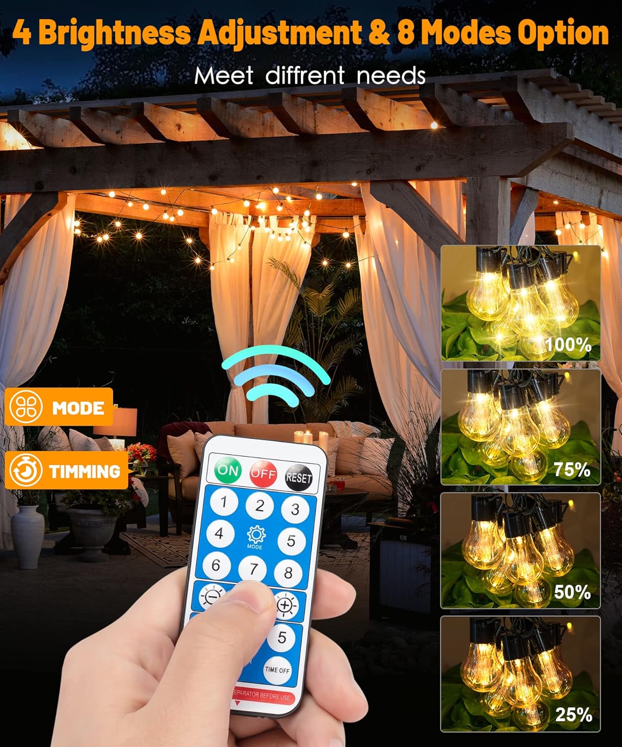 Thumbnail 1 de ULIGHTOWN Solar Festoon Lights Outdoor 14m