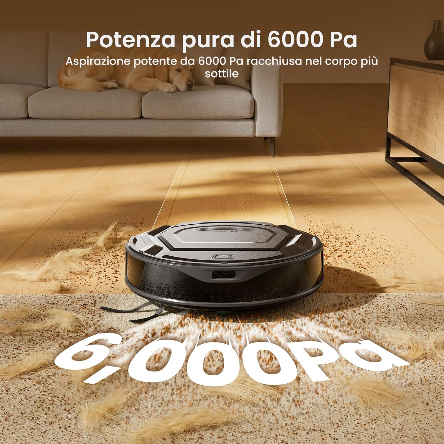 Detalle de Lefant M210 PLUS: robot aspirapolvere ultrapiatto con mappatura laser e stazione di raccolta automatica