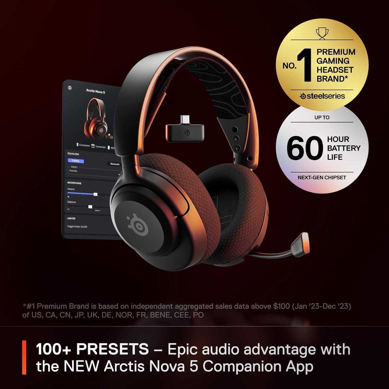 Thumbnail 1 de SteelSeries wireless gaming headset with 60-hour battery