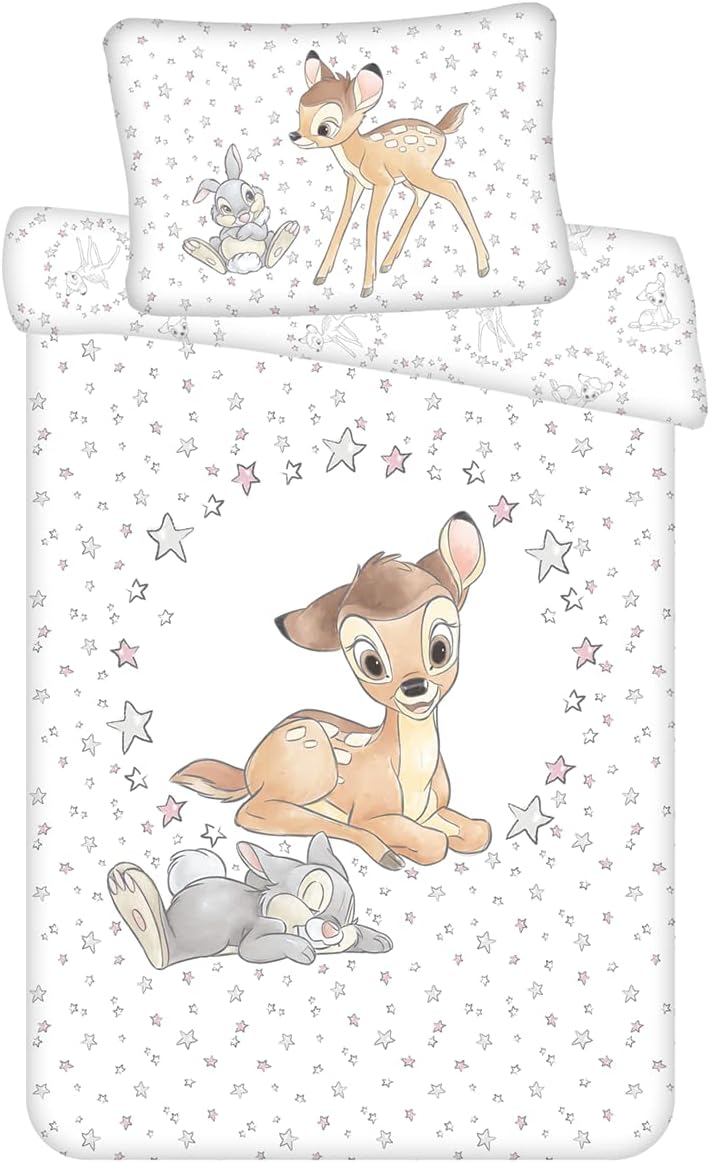 Detalle de Disney Bettwäsche Baby Bambi Stars 100 x 135 cm