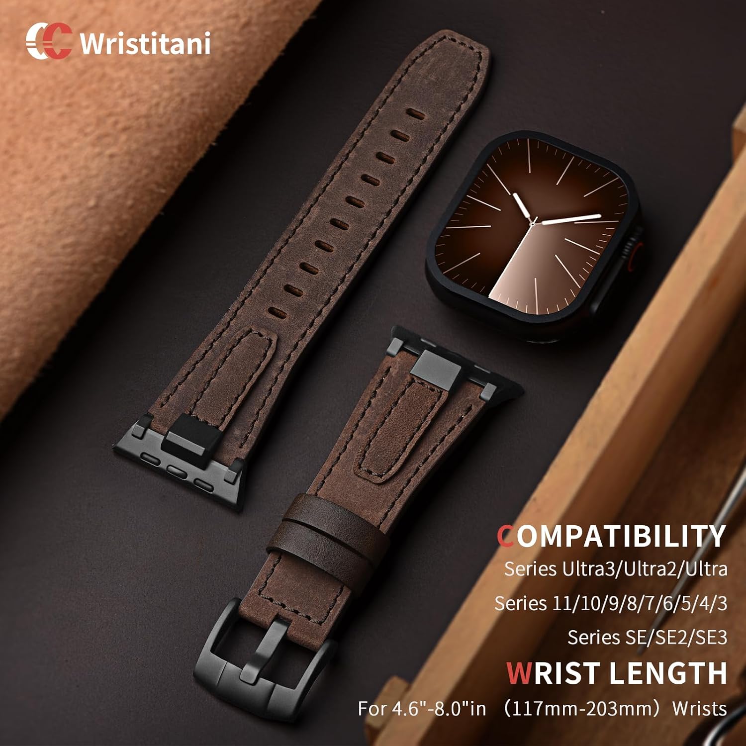 Thumbnail 4 de Wristitani Apple Watch Armband Leder 42–49 mm
