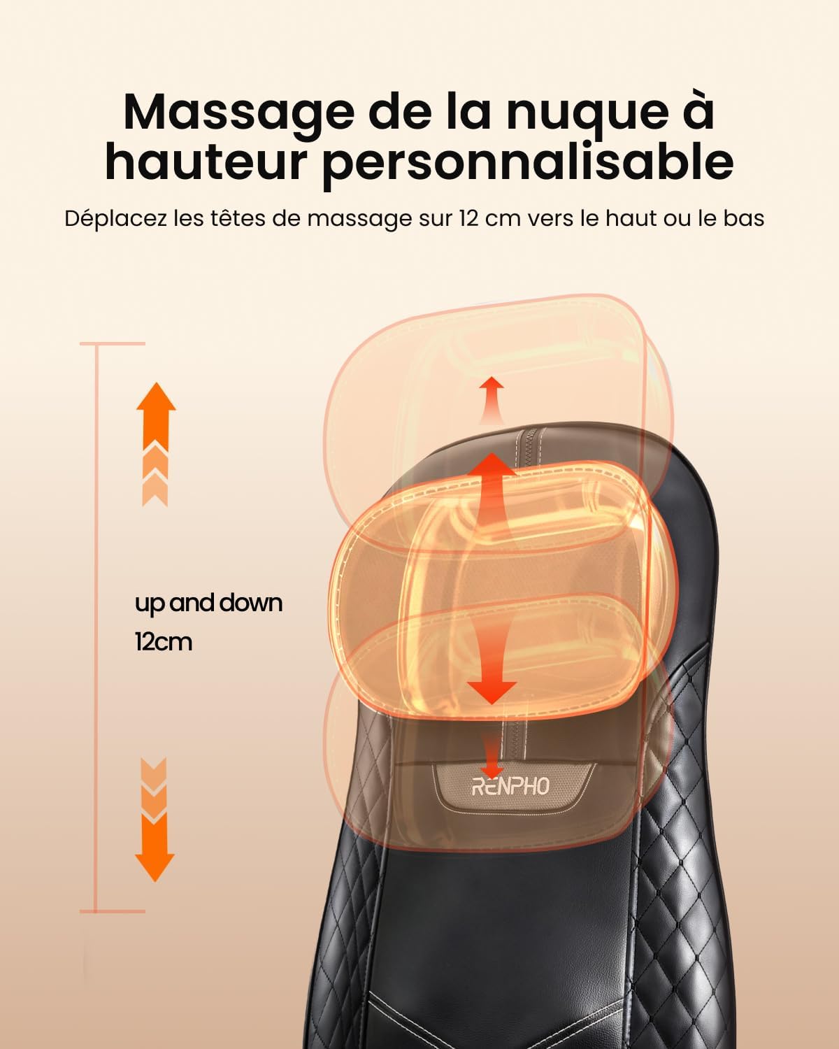 Thumbnail 2 de RENPHO Siege Massant : Coussin de Siège Shiatsu avec Chauffage для Cou et Dos