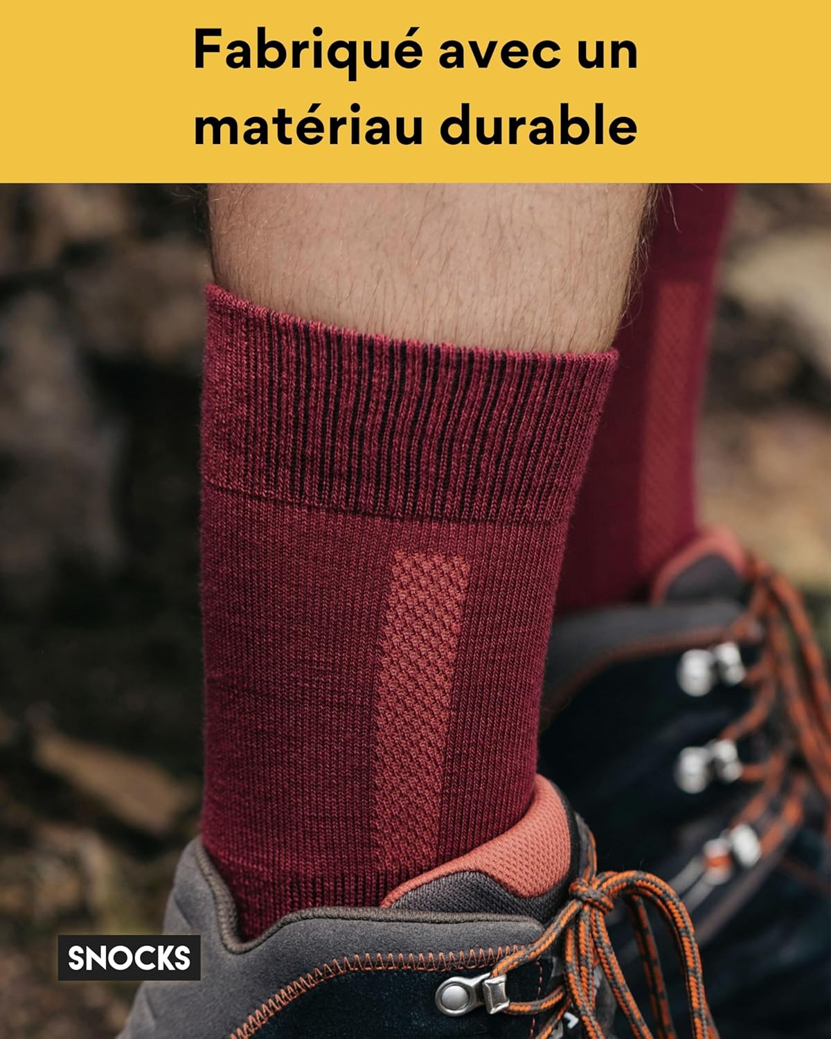 Thumbnail 5 de Snocks Chaussettes Randonnée Légères en Laine Mérinos – Anti-Ampoule, Tailles 35-50