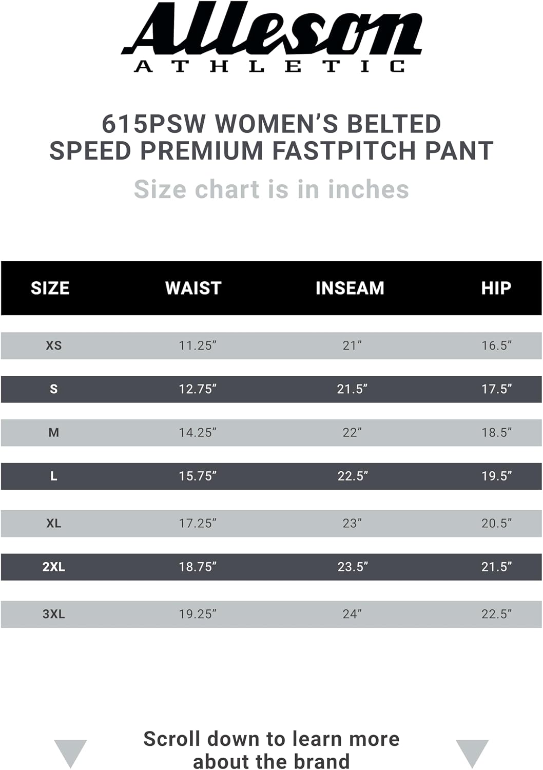 Detalle 1 de Alleson Athletic Speed – damskie spodnie do softballu, elastyczna oddychająca dzianina