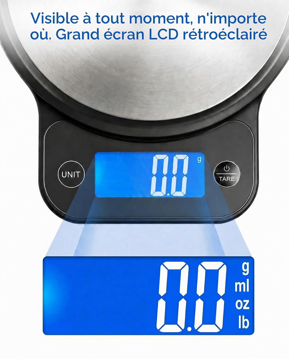 Detalle de izeyu CF_DZC_07 digitale keukenweegschaal, USB-C, tarrafunctie en 10 kg