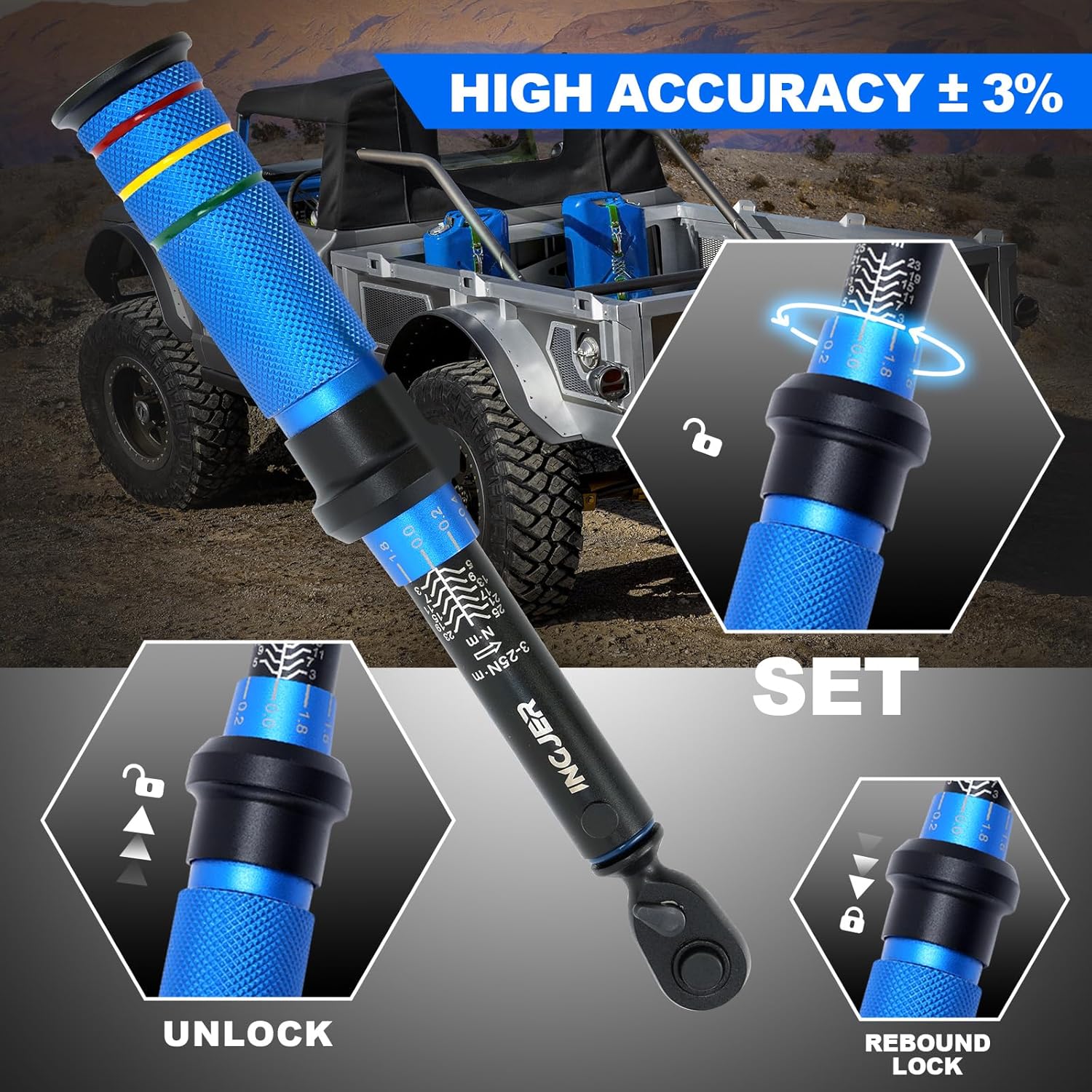 Thumbnail 3 de INGJER Upgrade Mini 1/4 Torque Wrench – Dual-Direction, 3–25 NM, 72-Tooth for Bike & Motorcycle