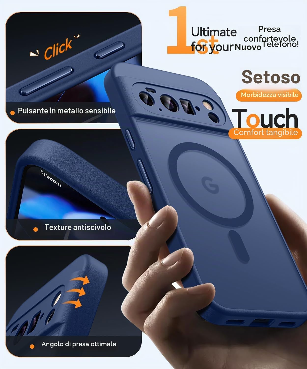 Thumbnail 6 de CANSHN Custodia magnetica per Google Pixel 10 Pro XL 6.8" – Protezione completa della fotocamera, design opaco e antiurto