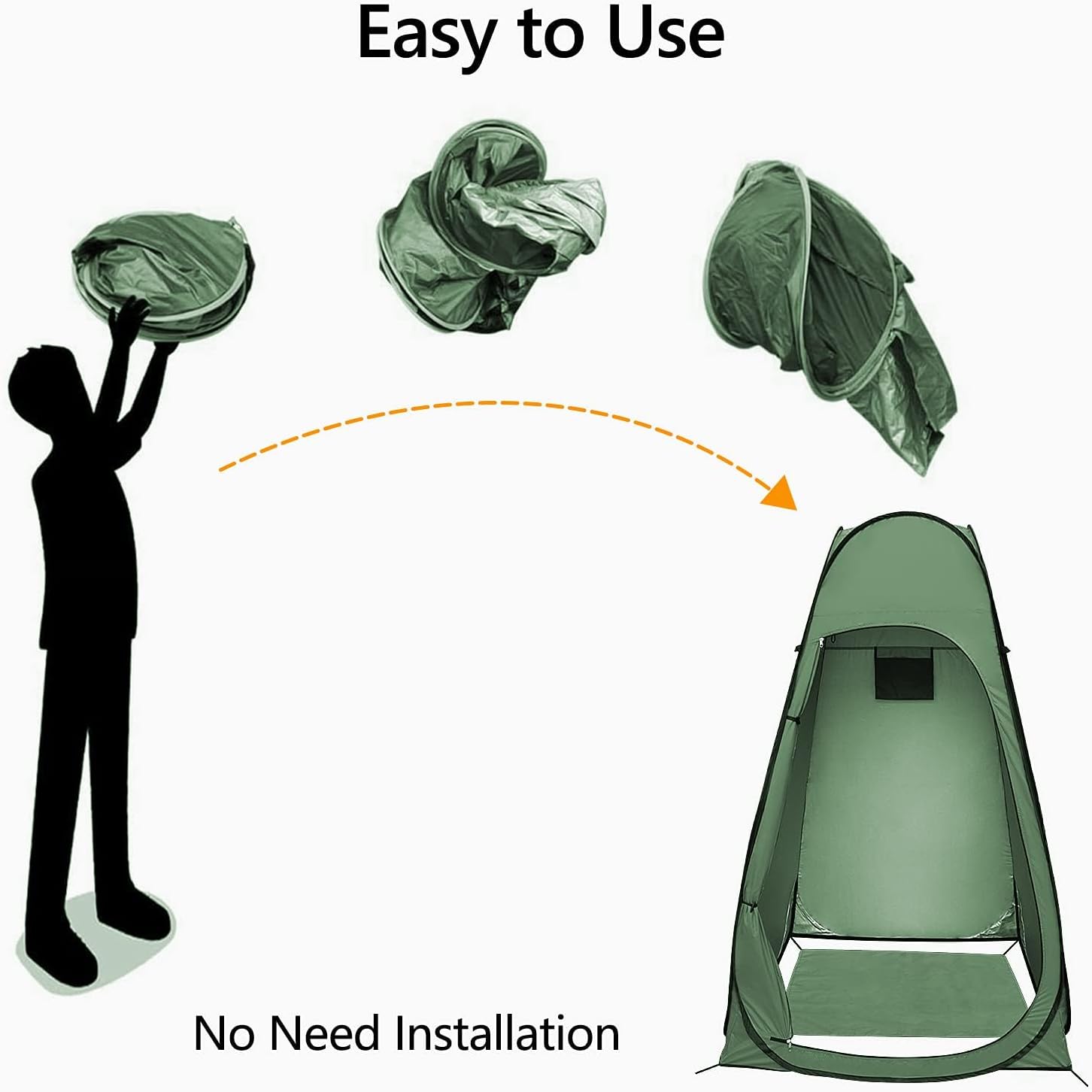 Detalle 2 de Tenda Doccia Campeggio Pop-Up 120x120x190 cm - Gazebo Esterno con Privacy, Verde Scuro
