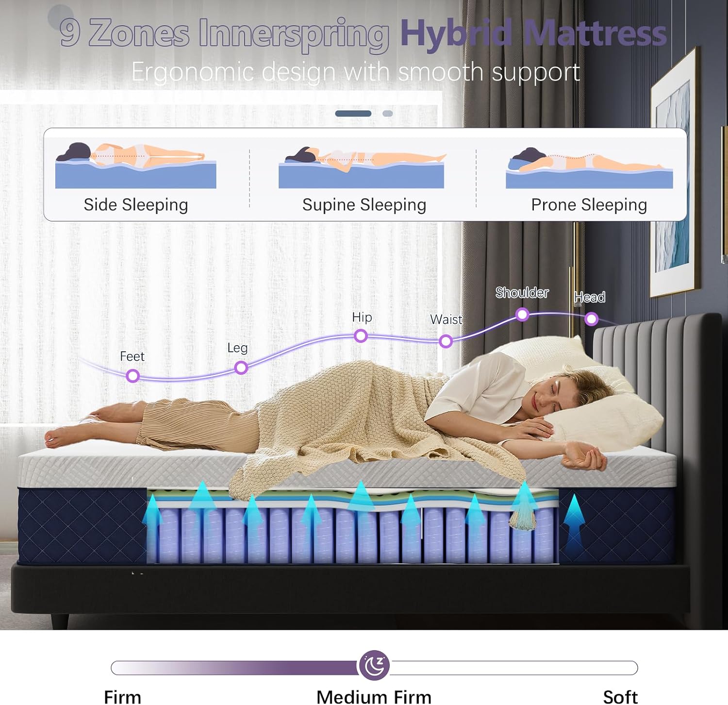 Detalle 1 de Bednew Double Mattress 30cm Hybrid