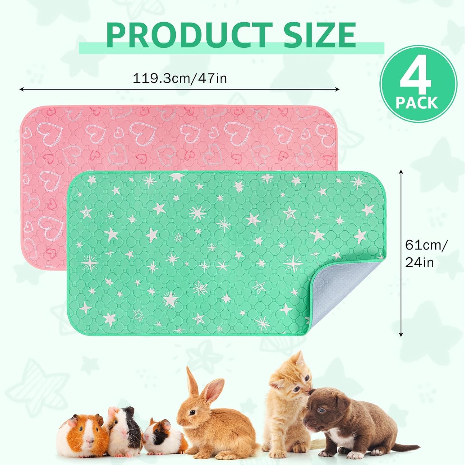 Thumbnail 4 de Scenereal 4 Pack Guinea Pig Cage Liner: Washable, Waterproof and Non-Slip