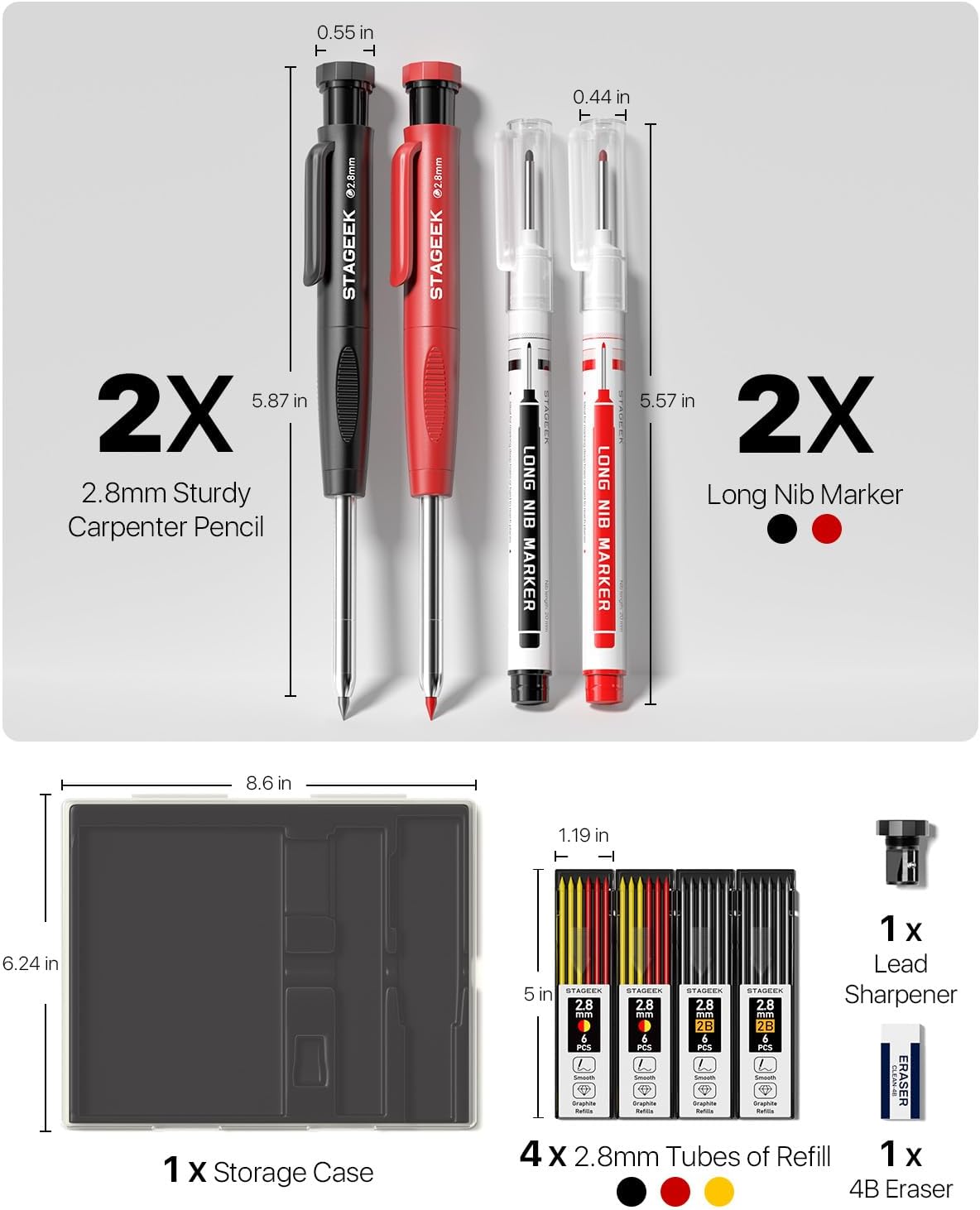 Thumbnail 6 de STAGEEK Carpenter Pencils, 2.8 mm