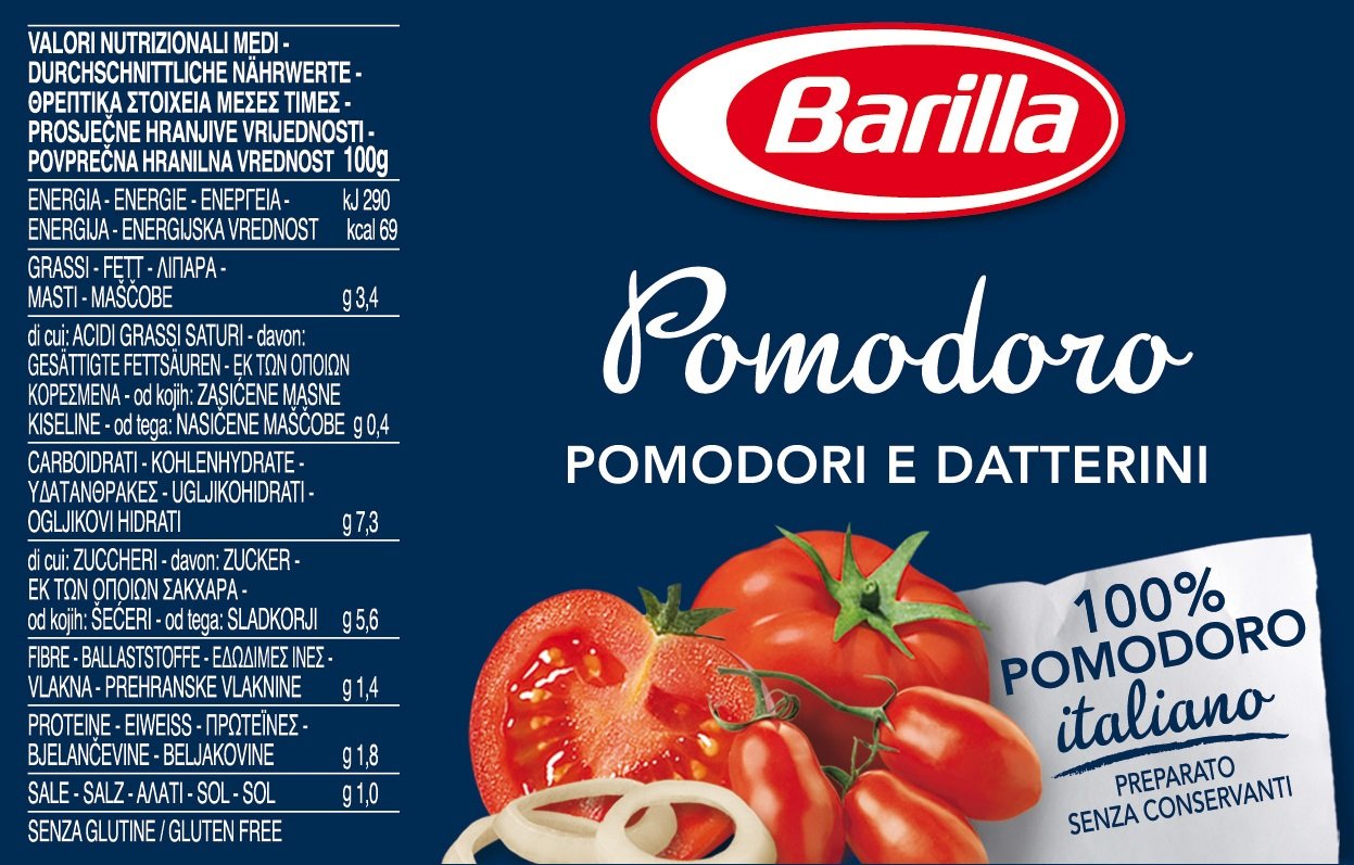 Detalle de Barilla Pastasauce Pomodoro – Tomatensauce, 3er-Pack (je 400 g) – vegetarisch, vegan, gluten- & laktosefrei