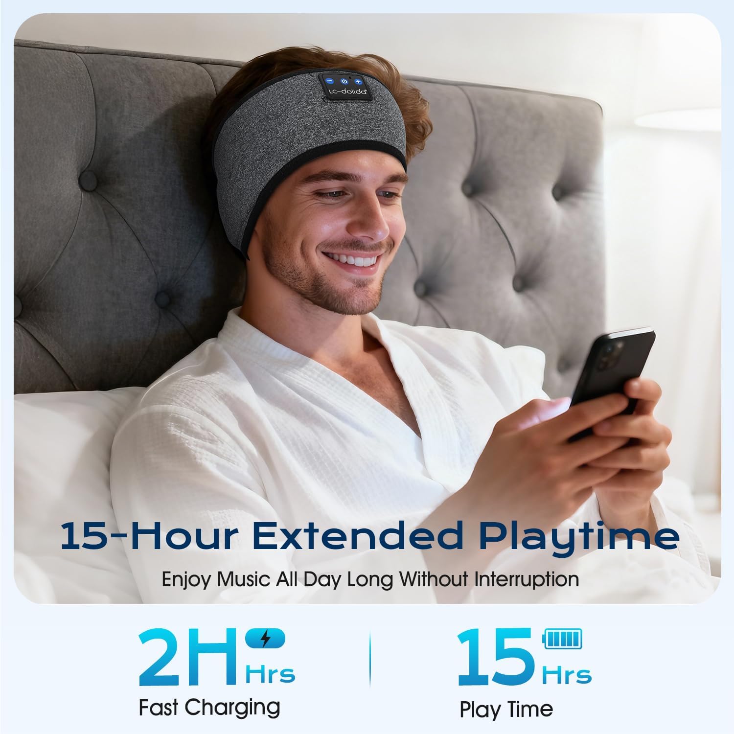 Thumbnail 5 de LC-dolida Schlafkopfhörer Bluetooth Stirnband (Schlaf & Seitenschläfer) mit HiFi-Stereo, bis zu 15 Std. Laufzeit