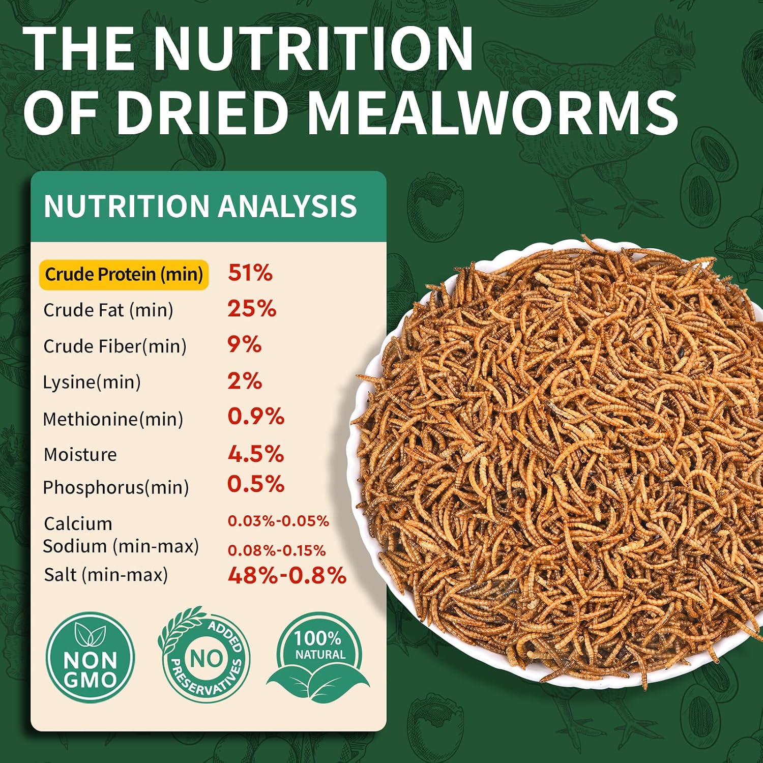 Detalle 2 de BUNTIE WORMS Dried Mealworms, 10 lb