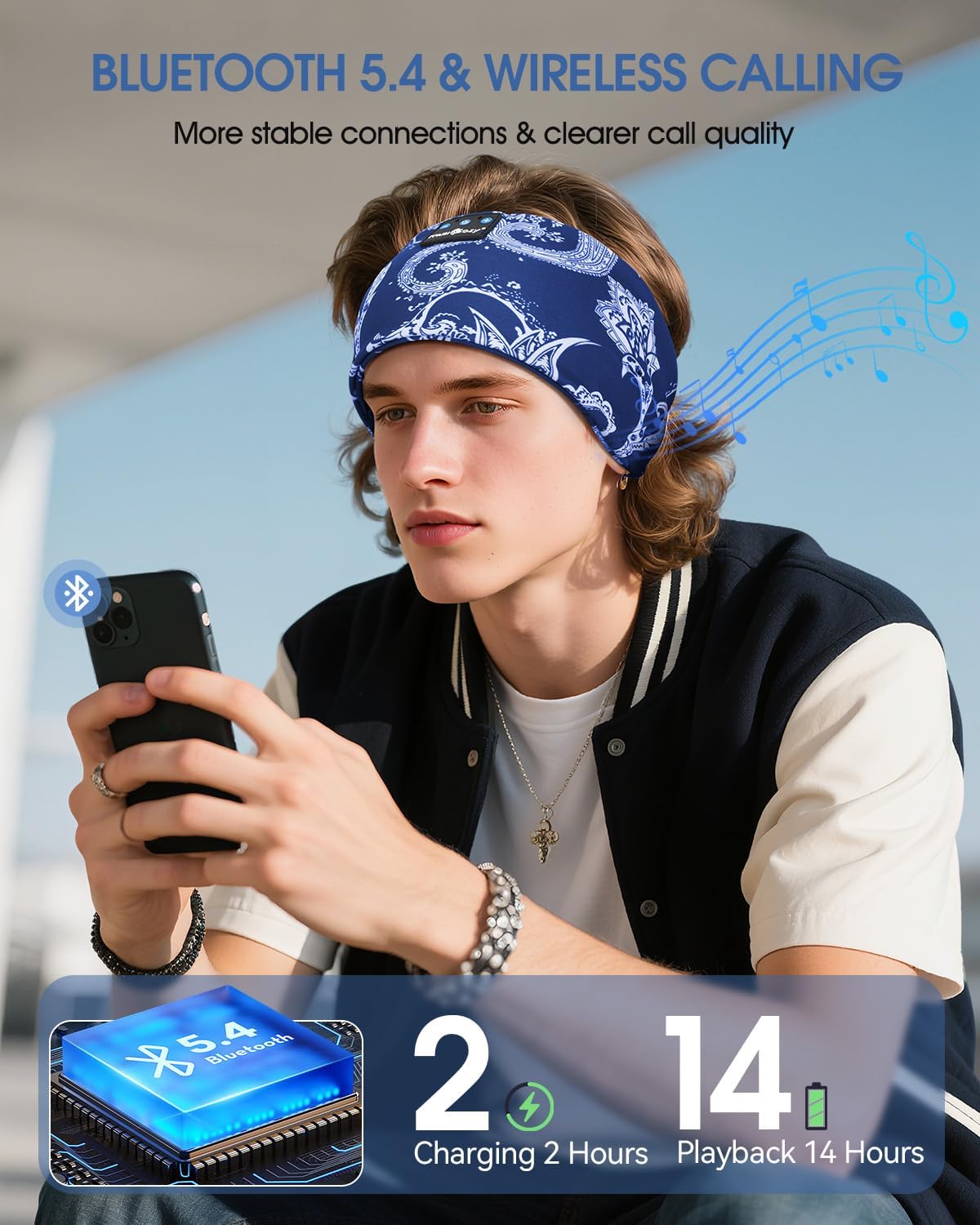 Thumbnail 6 de MUSICOZY Schlafkopfhörer Bluetooth 5.4 – 4-in-1 Stirnband-Kopfhörer für Schlaf, Sport und unterwegs