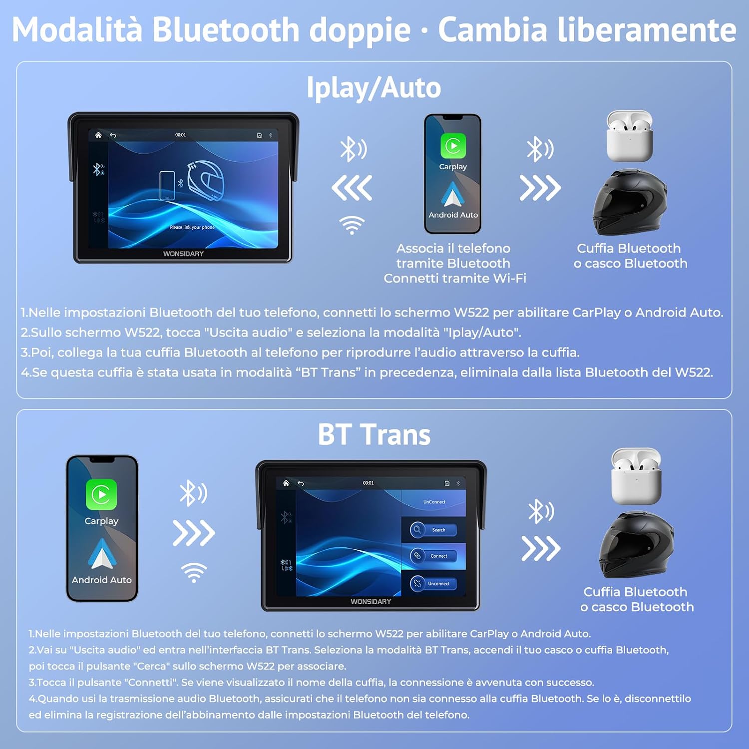 Thumbnail 4 de Wonsidary W522 CarPlay Moto 5"