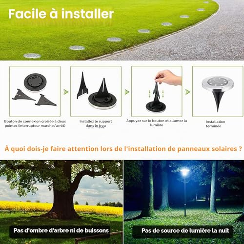Thumbnail 3 de Joomer Lumière Solaire Extérieur 12 Pièces – Lampe Solaire au Sol Blanc Chaud