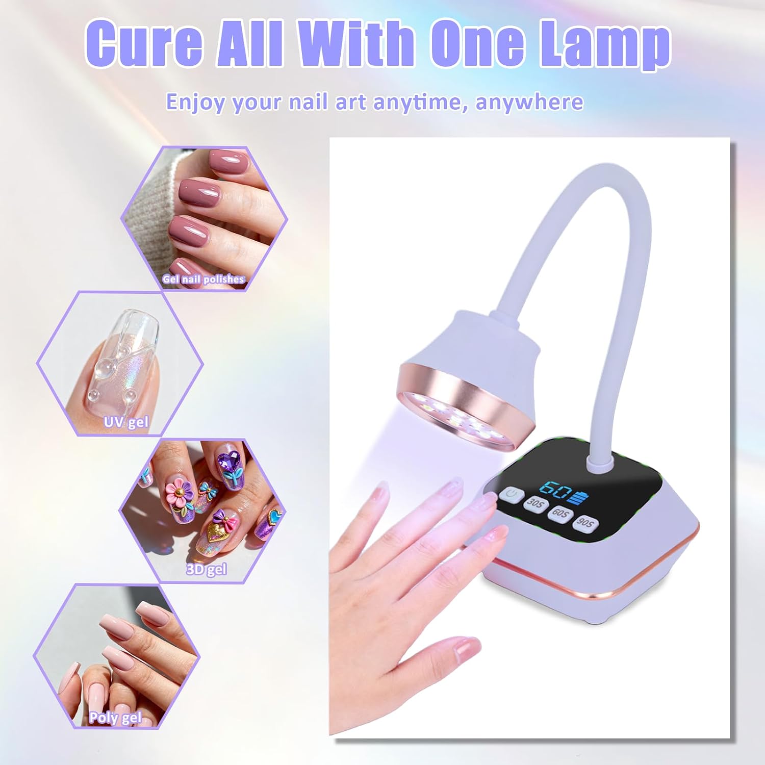Thumbnail 6 de Asimebesty AS-2601V UV Nail Lamp, 36W Rechargeable with Smart Sensor