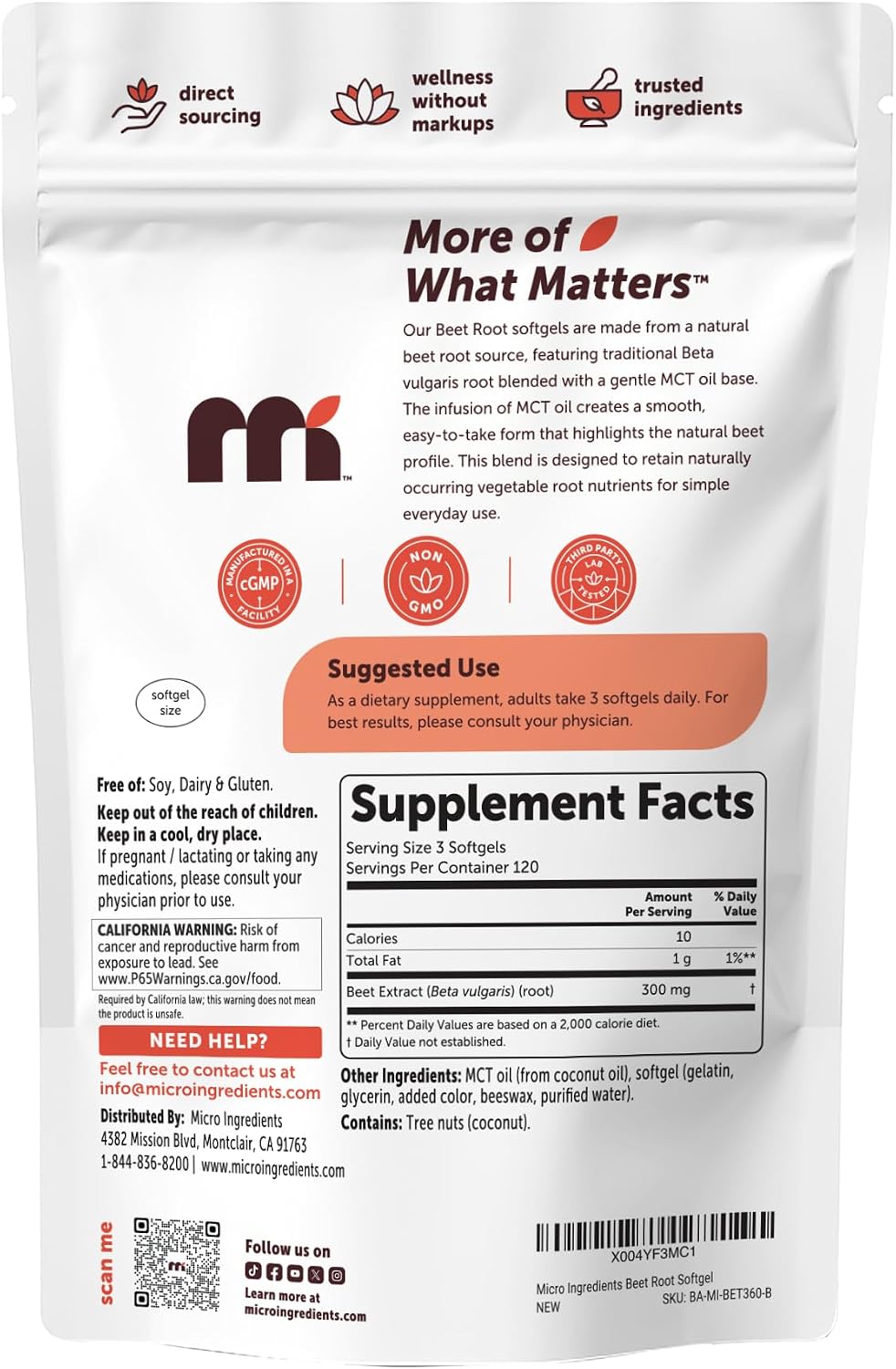 Thumbnail 6 de Micro Ingredients Beet Root Softgels 360-Count