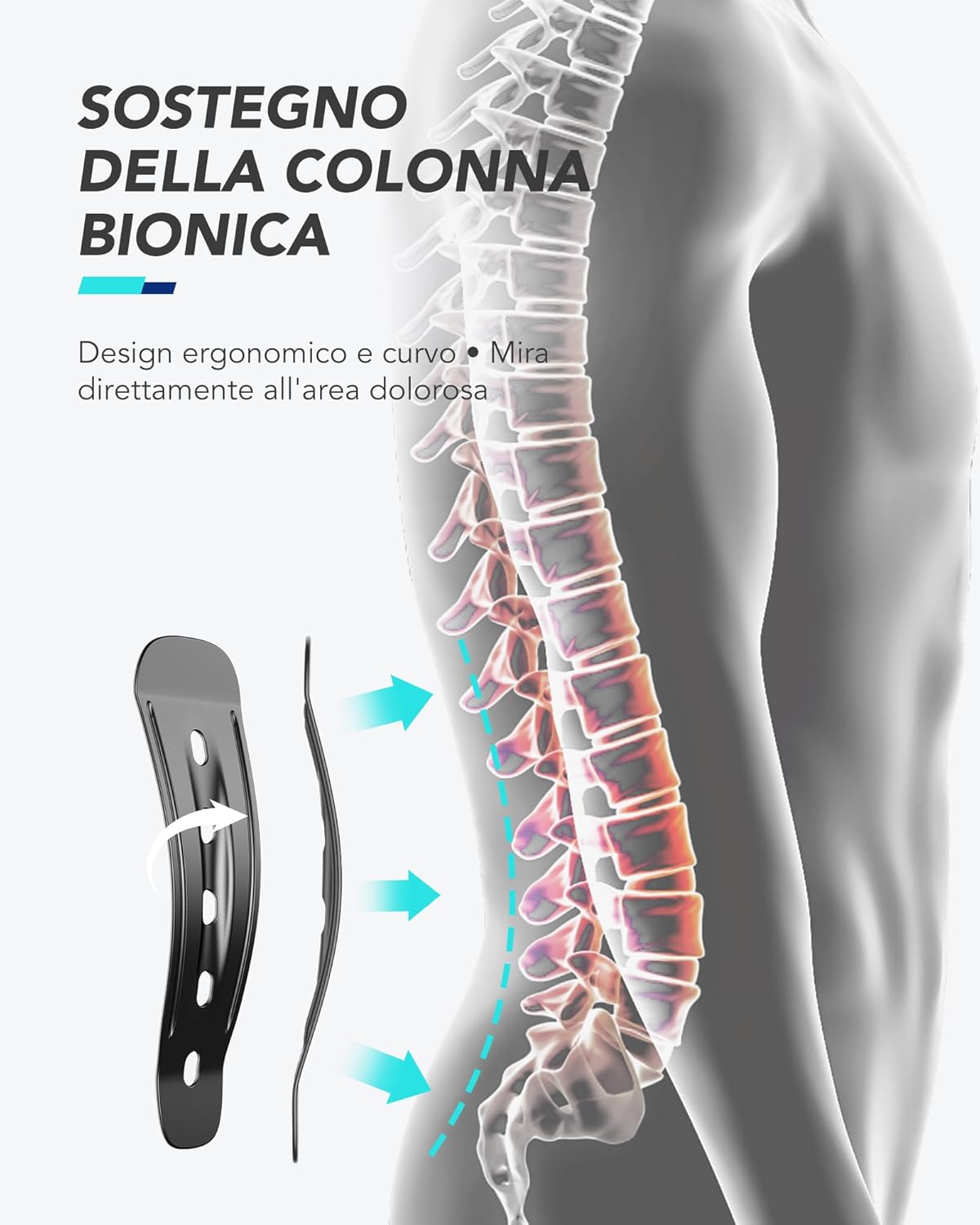 Thumbnail 1 de Fitomo Fascia Lombare Supporto Schiena con supporto ergonomico e stecche in fibra di carbonio