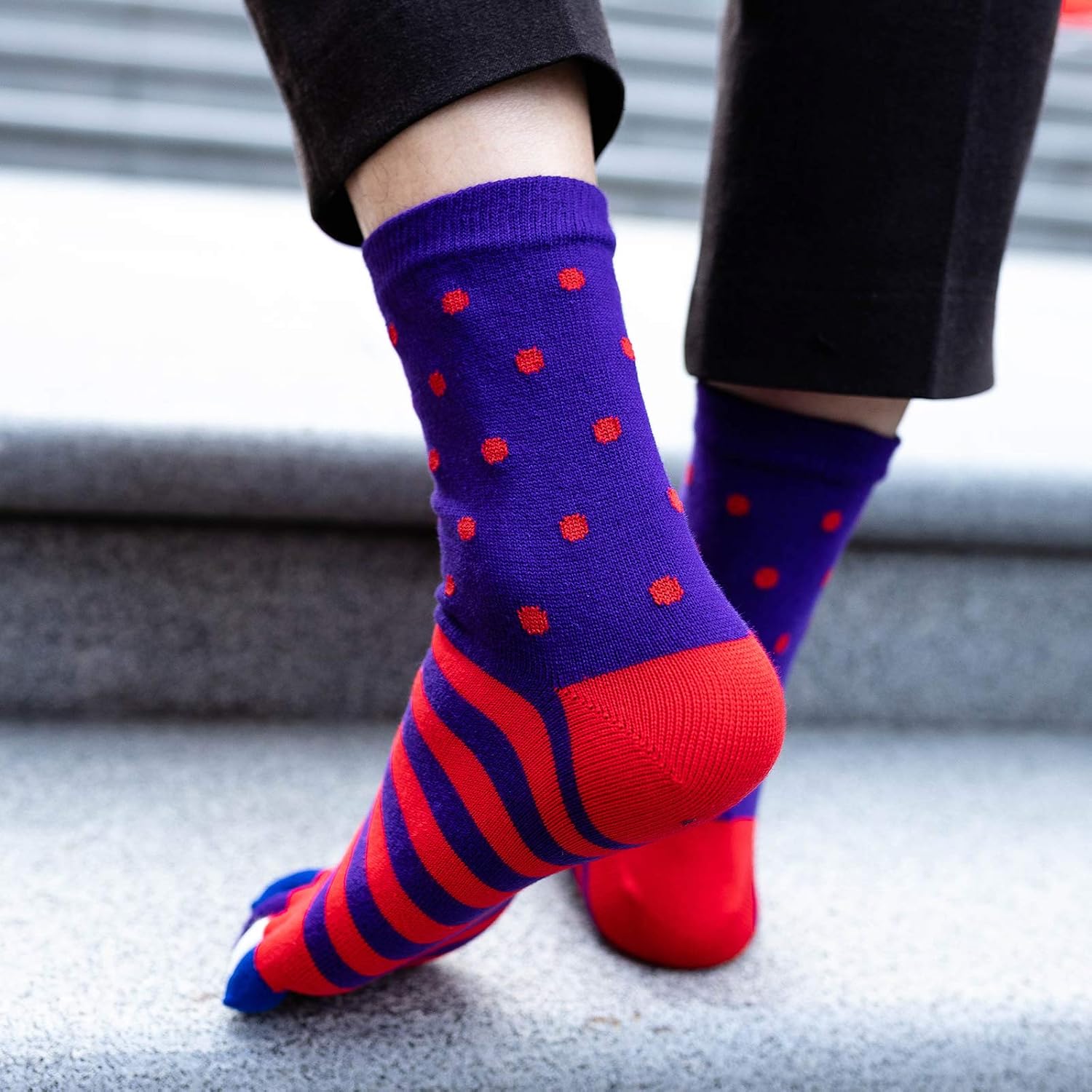 Detalle de Chaussettes 5 Doigts Homme coton à orteils séparés fantaisie (5 paires) – Tailles 39-44/45-48