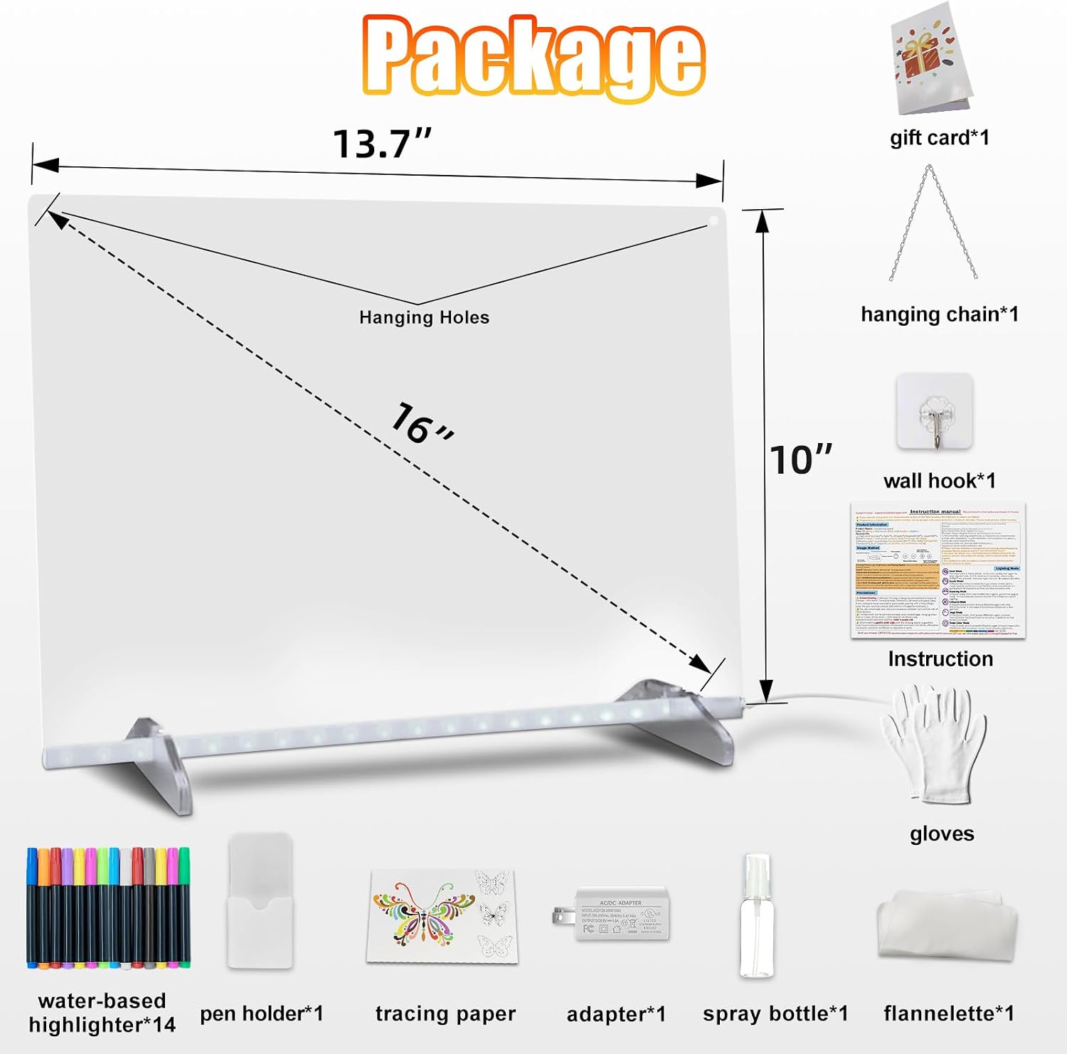 Detalle 2 de LED Drawing Board with 14 Highlighters