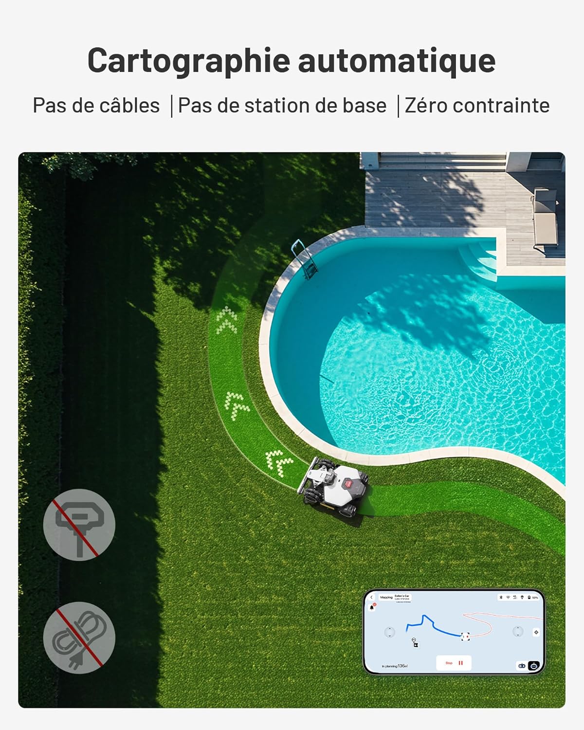 Thumbnail 4 de MAMMOTION LUBA Mini AWD LiDAR – Robot Tondeuse autonome avec cartographie 3D et LiDAR