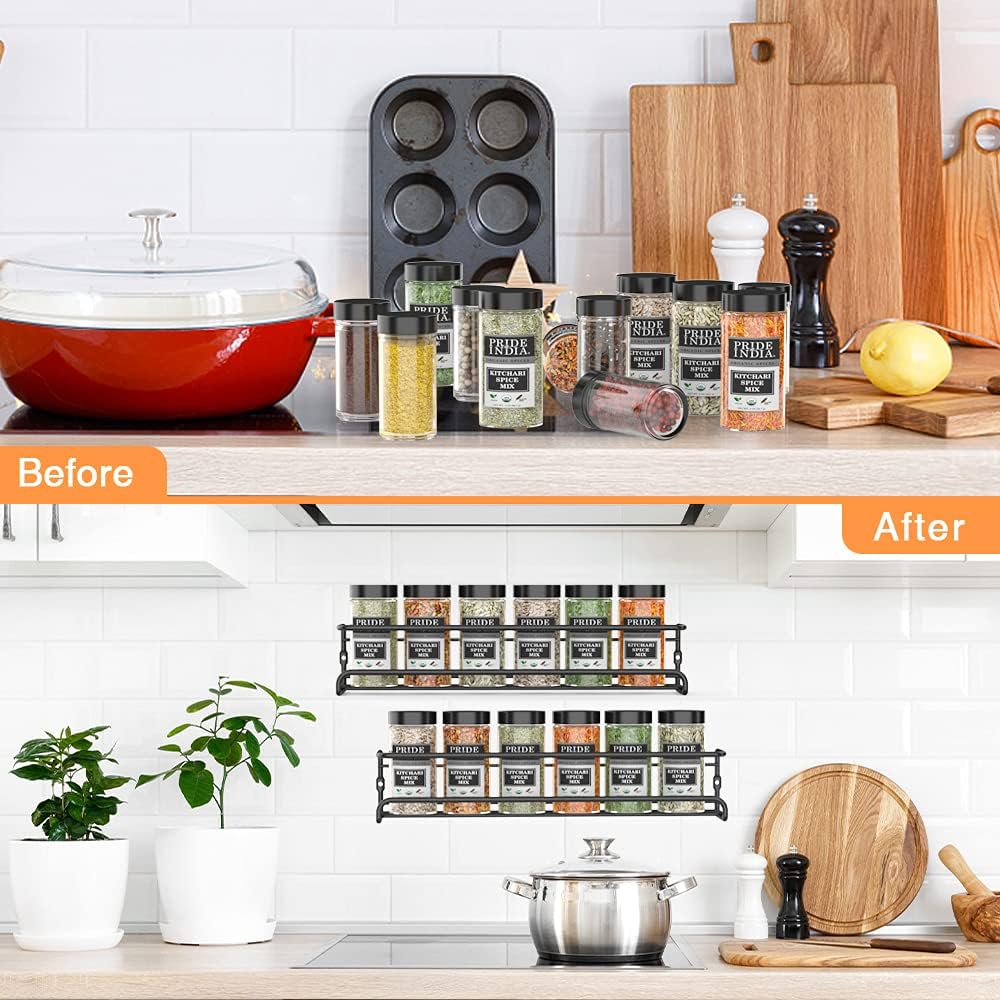 Thumbnail 5 de Spice Racks Organiser 4-tier wall-mounted spice shelf 🧂