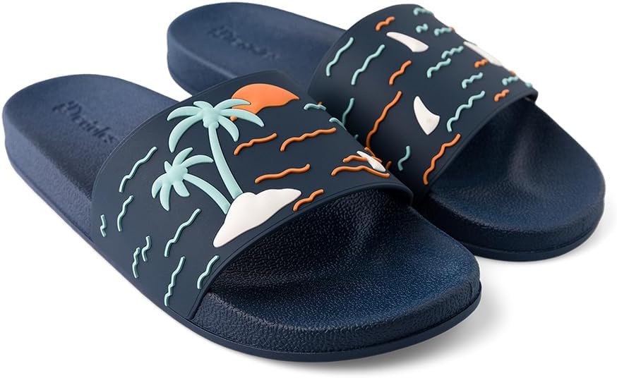 Detalle de Dedoles Badeschuhe & Hausschuhe für Damen, Herren und Kinder – bunte Badesandalen mit lustigen Designs