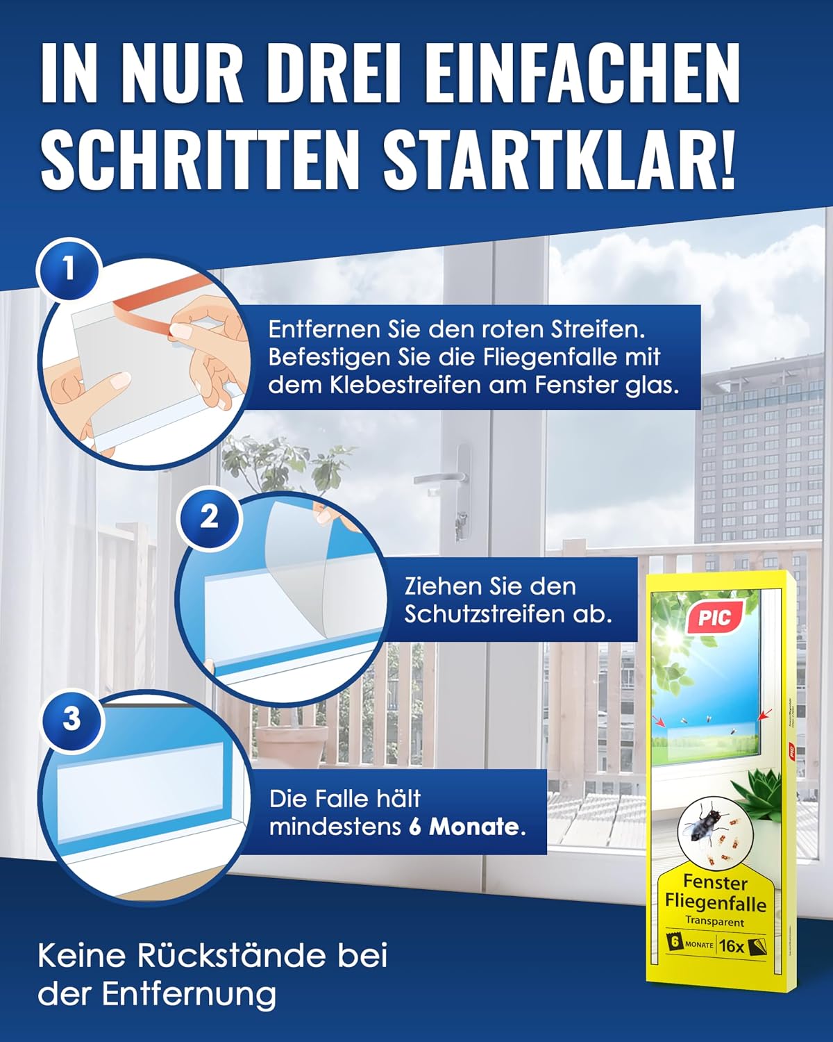 Detalle 2 de PIC Fenster-Fliegenfalle 16 Stück