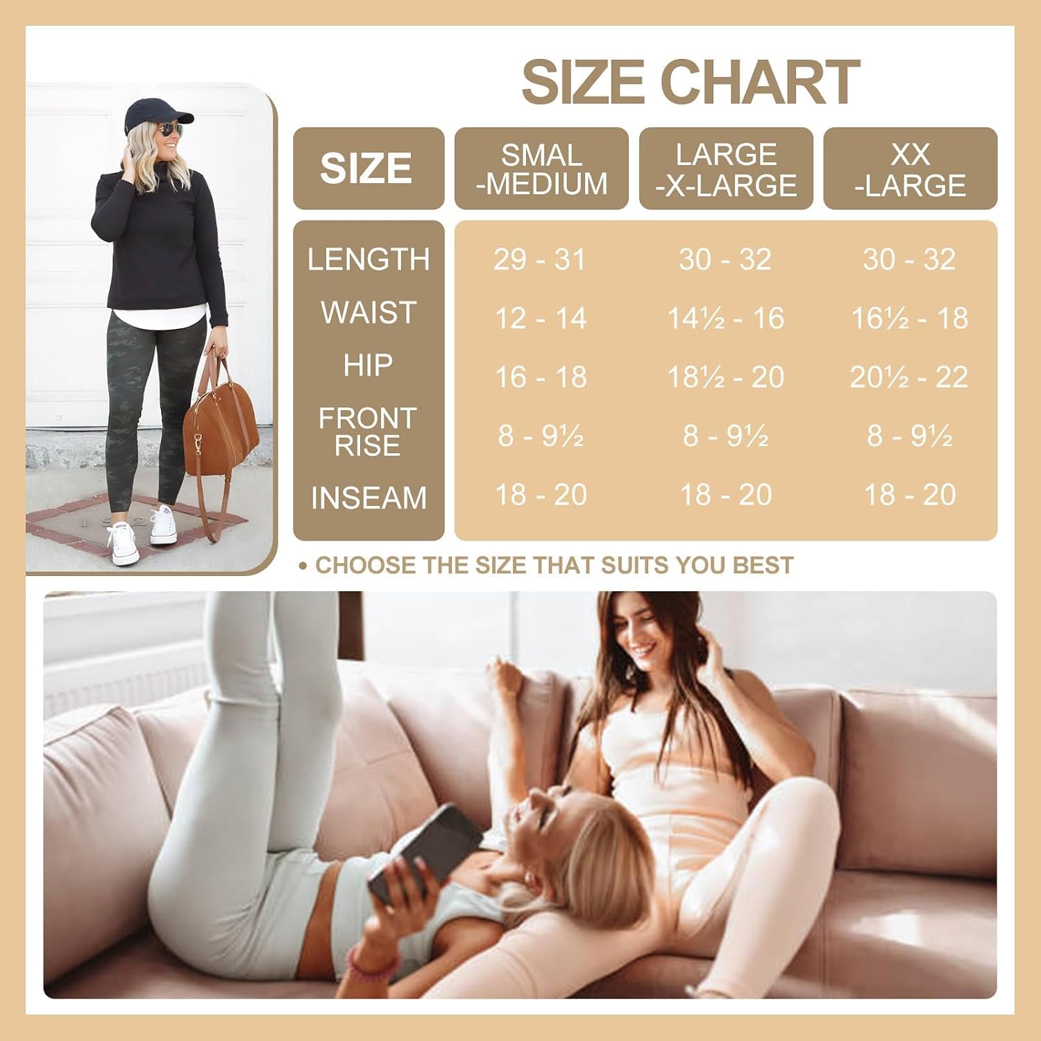 Thumbnail 6 de TNNZEET Capri Leggings for Women with Tummy Control and Pockets