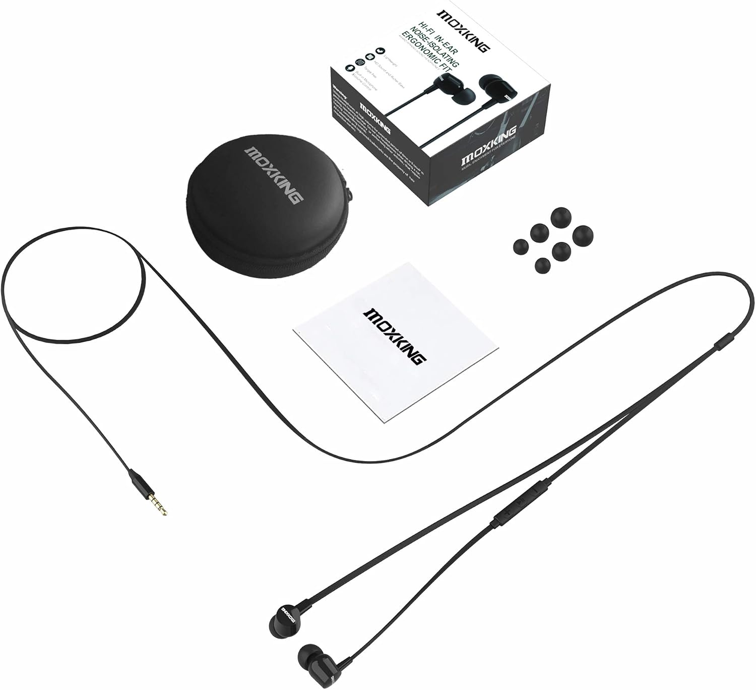 Detalle de MOXKING Wired Tangle Free Earphones for Small Ears – Lightweight, Comfortable with Inline Mic and Volume Control