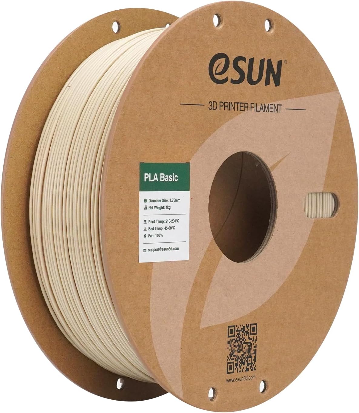 Thumbnail 2 de eSUN PLA Basic Filament 1,75 mm – 1 kg, Knochenweiß, präzise Maßgenauigkeit ±0,03 mm, ideal für Schnelldruck