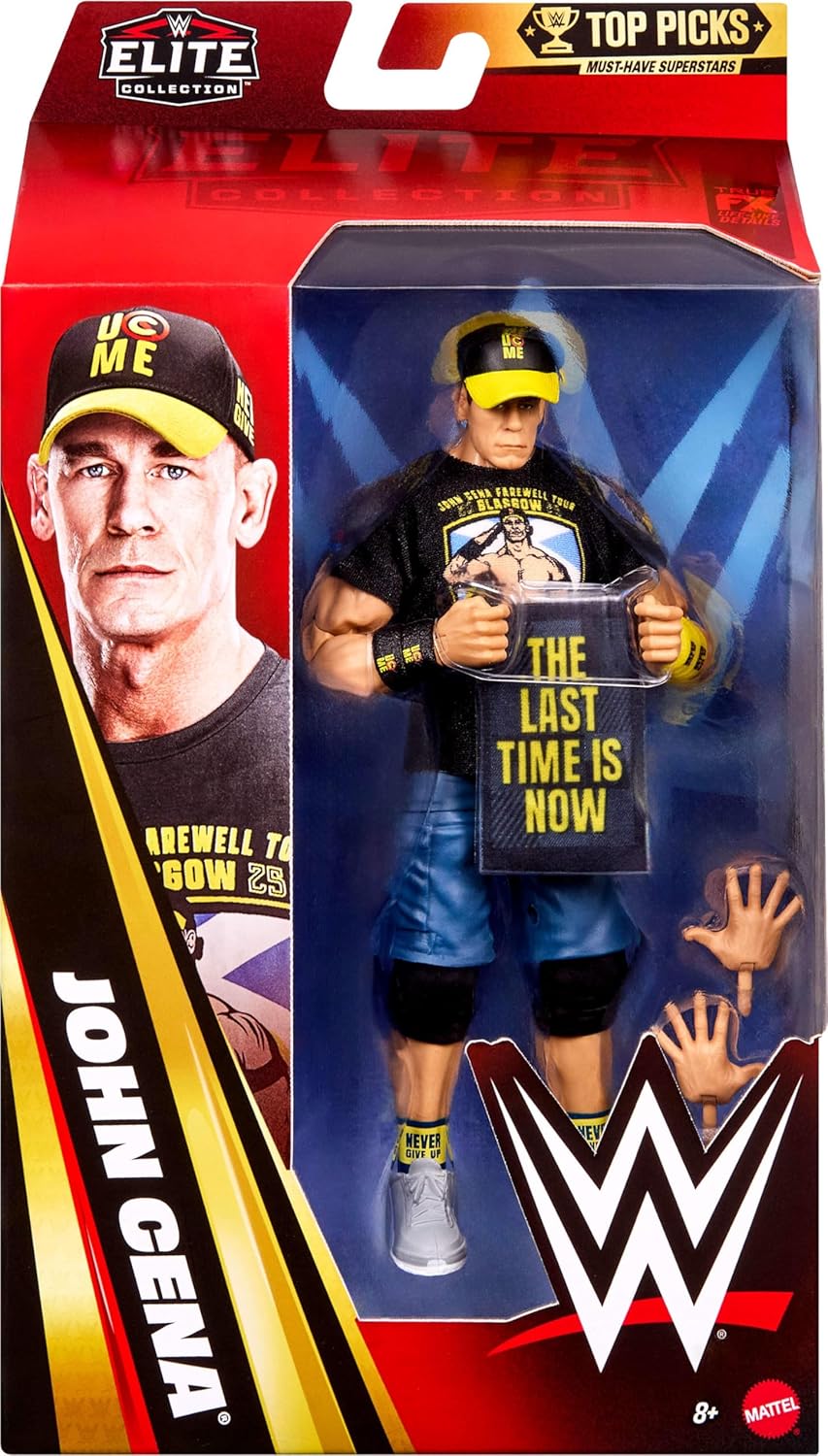 Detalle 2 de Mattel WWE Elite Collection Top Picks John Cena Figure Set (6-inch) with Swappable Hands & Ring Gear