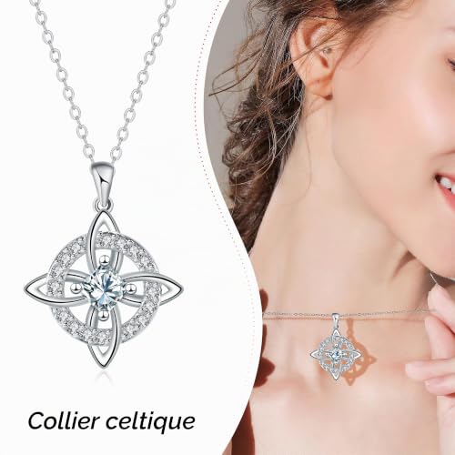 Thumbnail 4 de Collier Celtique J.MUEN en Argent Sterling 925 – Pendentif Noeud de Sorcière