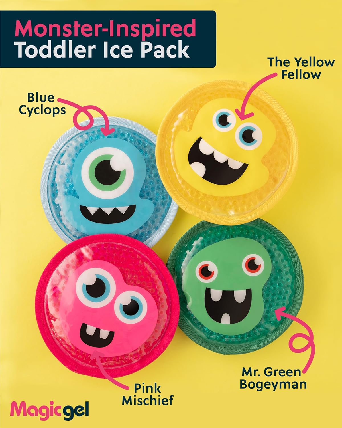 Detalle 2 de Magic Gel Poche de gel chaud/froid pour enfant – Lot de 4 compresses réutilisables