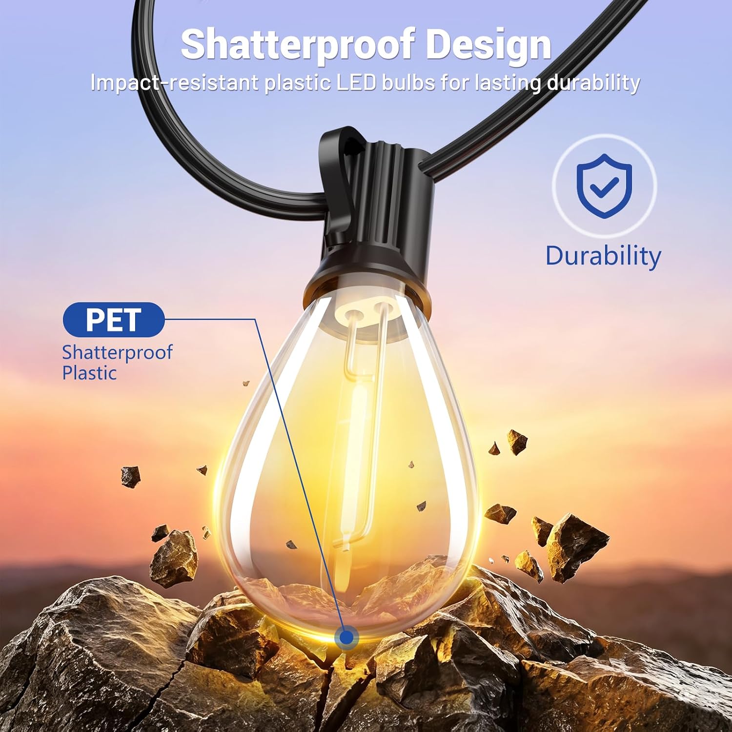 Detalle 2 de Sikitul outdoor string lights, 120 ft