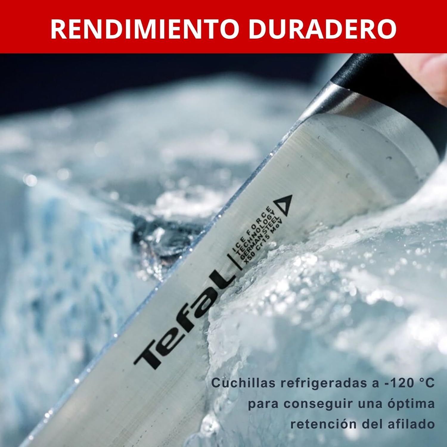 Thumbnail 5 de Tefal Ice Force 🥢 Cuchillo Santoku 18 cm, Acero Alemán