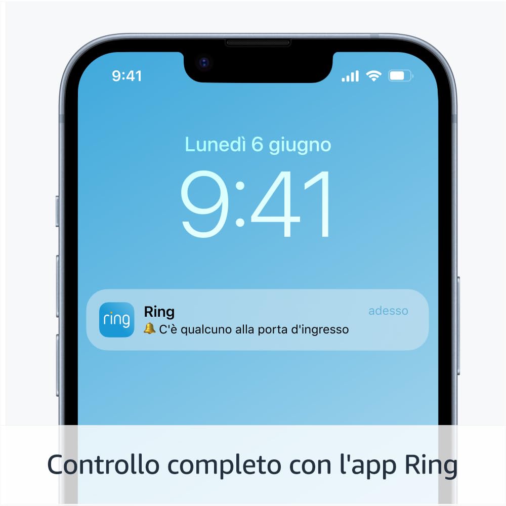 Detalle de Ring Video Doorbell Pro 2ª generazione con batteria e caricatore solare
