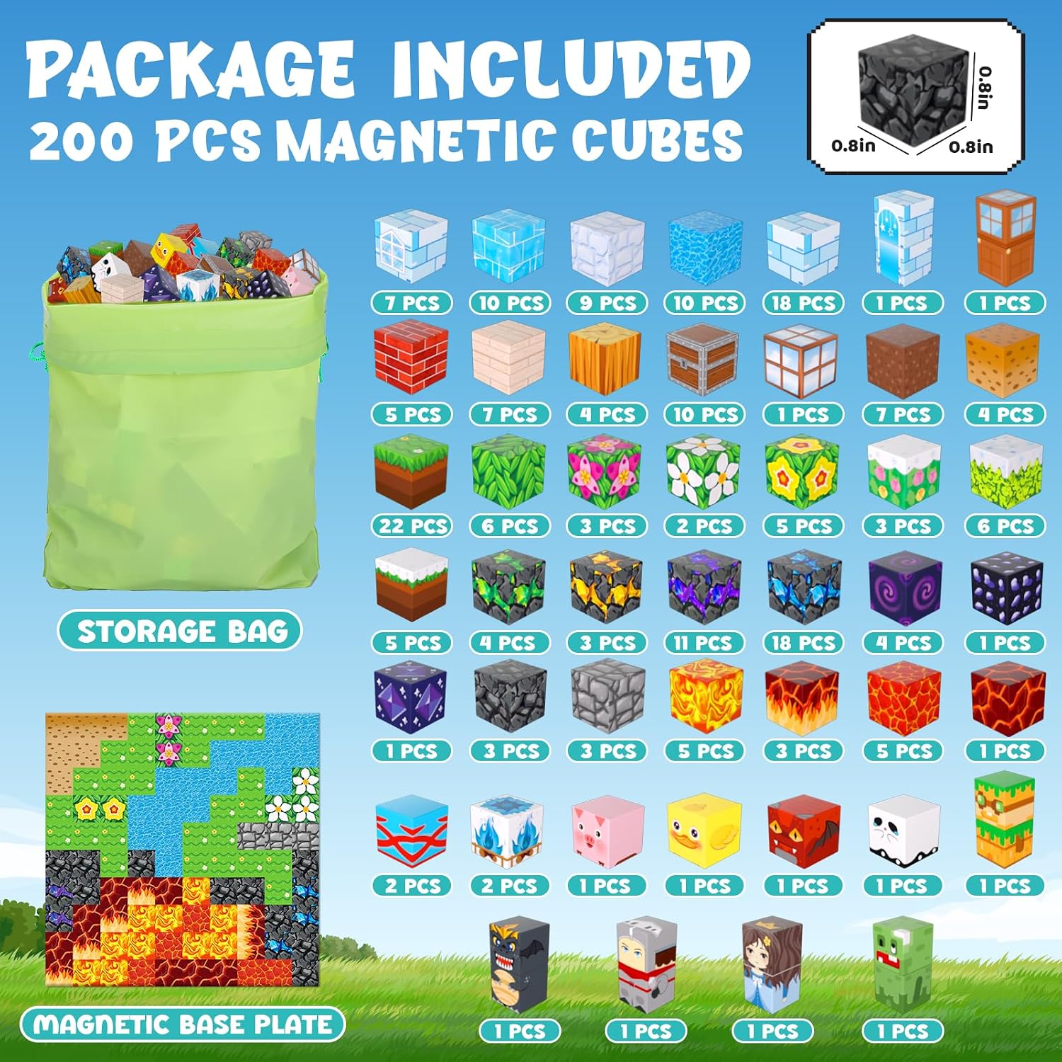 Detalle 2 de ACELIFE 200PCS Magnetic Blocks set for kids 🧩