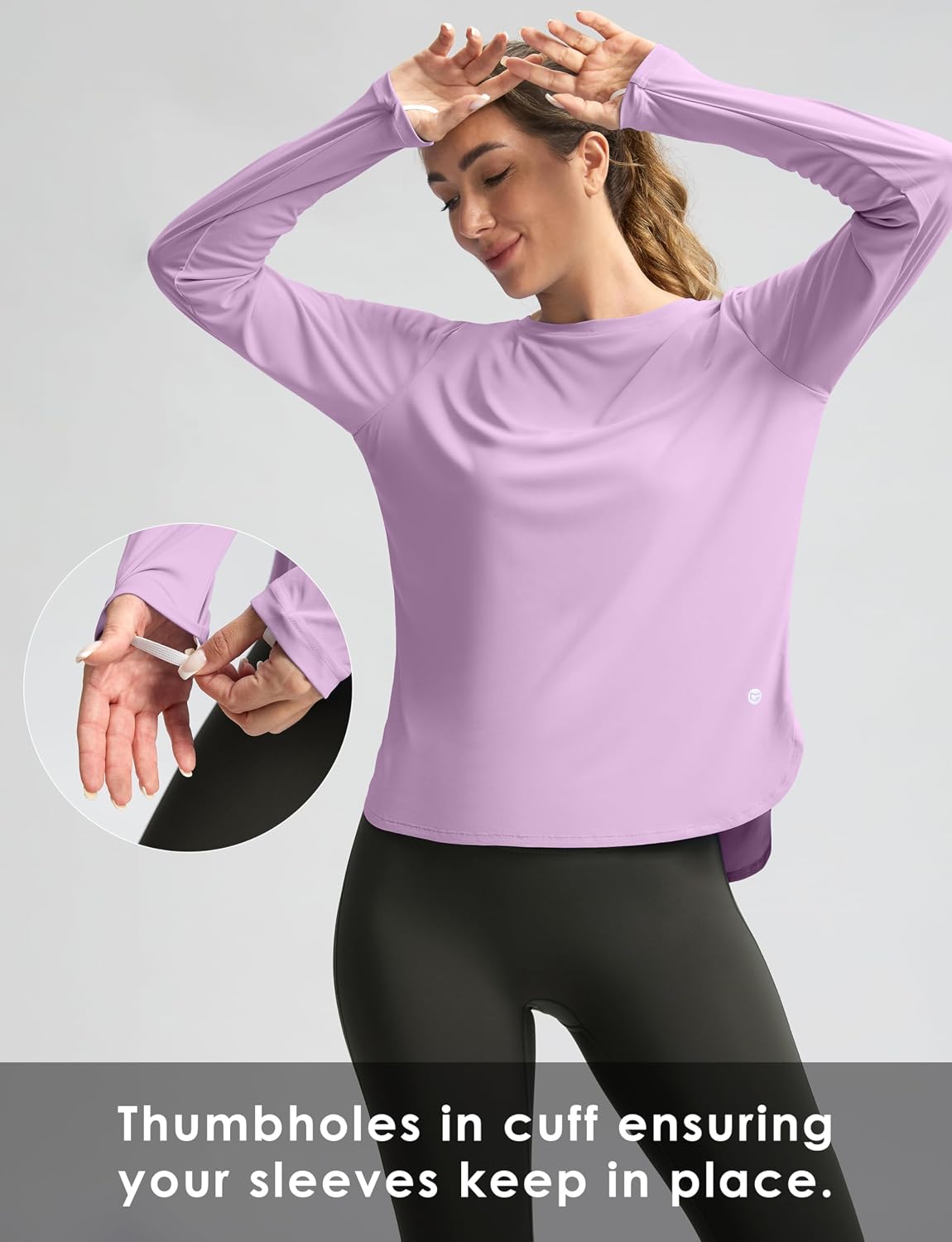 Detalle de G Gradual Women's UPF 50+ Long-Sleeve Sun Shirt with Thumbholes and High-Low Hem