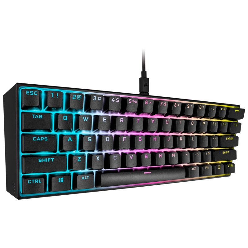Detalle 2 de Corsair K65 Mini: teclado mecánico 60% con Cherry MX Red para gaming compacto y personalizable