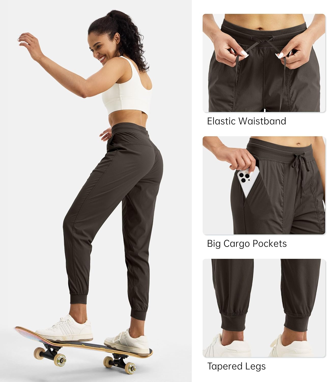 Thumbnail 4 de WILLIT Laufhose Damen Studio Sporthose – leichte, konisch zulaufende Freizeit- und Workout-Hose mit Taschen