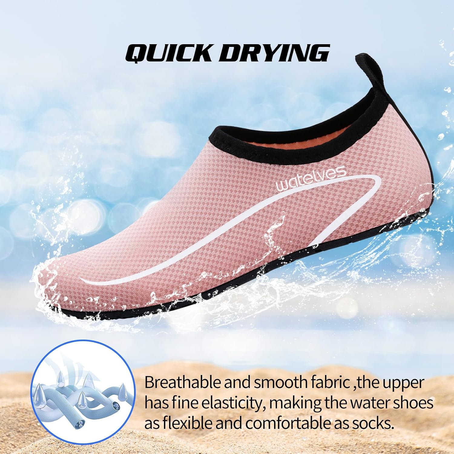 Detalle de Swim Water Shoes Aqua Socks Barefoot water shoes for sea, pool and beach