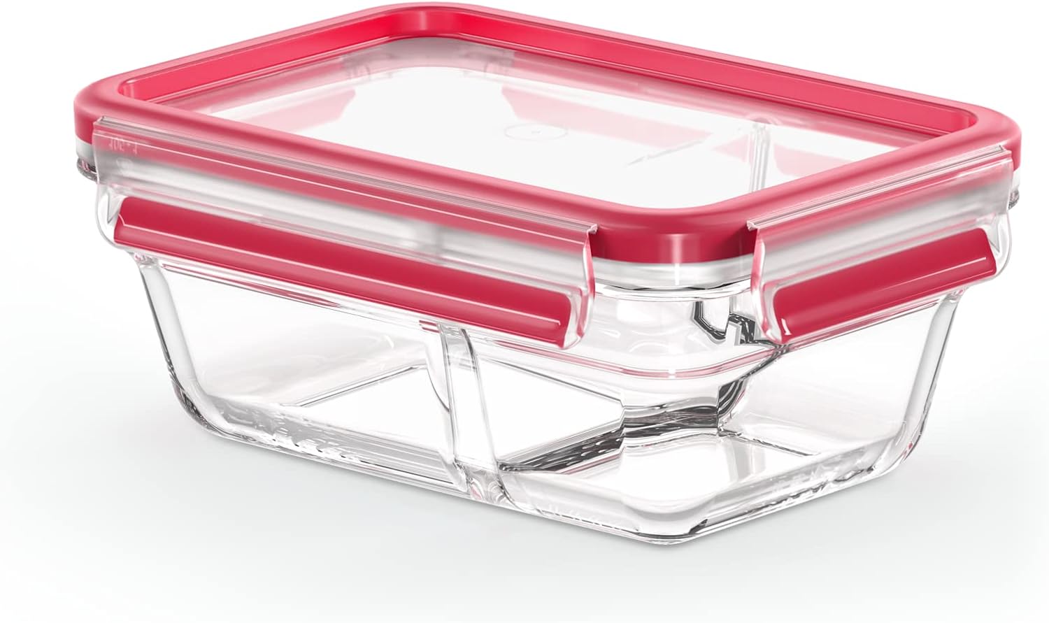 Detalle de EMSA Clip & Close Glas Frischhaltedose 0,8 L – rechteckig, 100% dicht, rutschfest, spülmaschinenfest